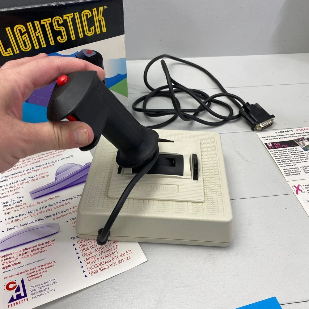 1994 CH Products Flightstick Joystick IBM PC Gaming Controller + World War II V